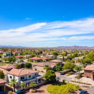 View of various neighborhoods in Phoenix, Arizona showcasing modern homes and outdoor spaces.