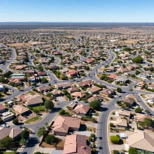 Aerial view of Phoenix neighborhoods with diverse housing options.