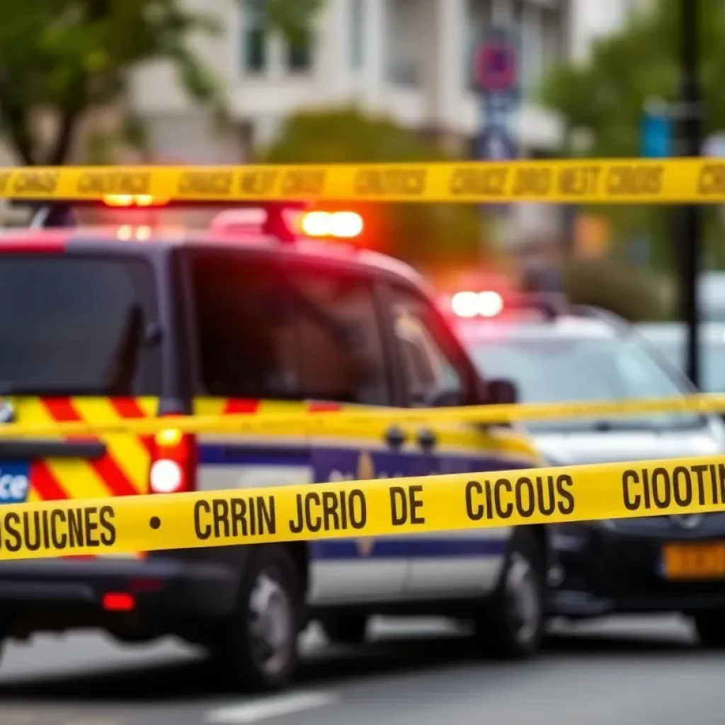 Police vehicle and crime scene in Phoenix