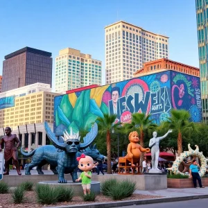 Public art installations in Phoenix cityscape