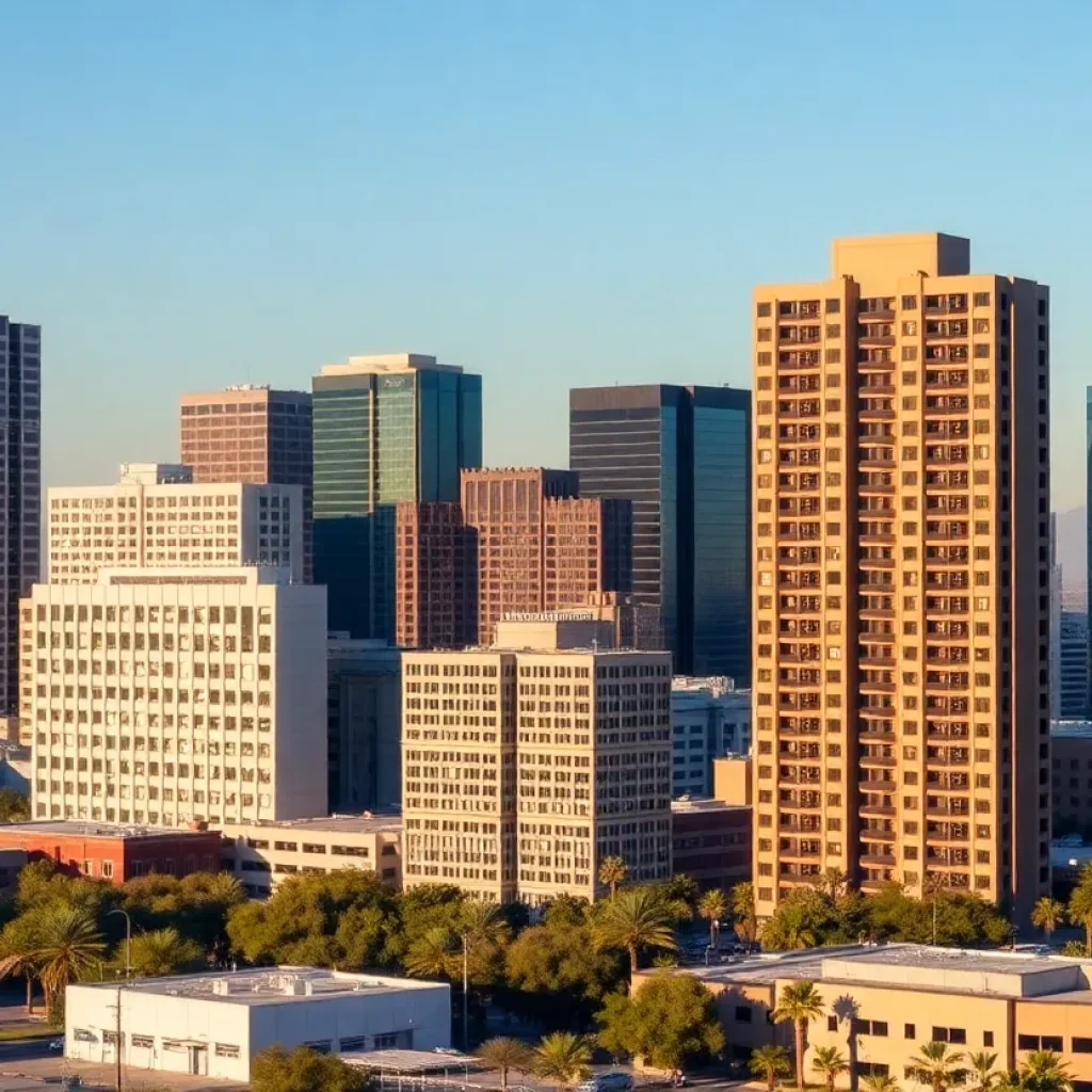 Phoenix skyline showing office buildings impacted by lease cancellations