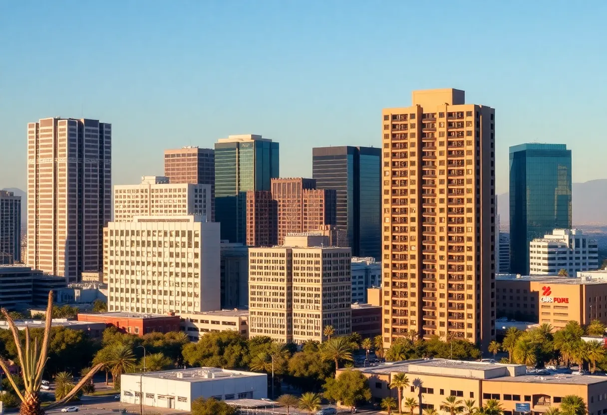 Phoenix skyline showing office buildings impacted by lease cancellations