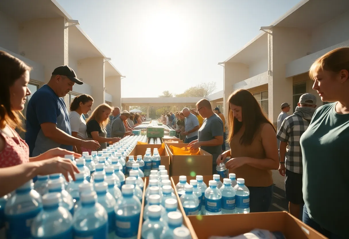 Volunteers preparing supplies for Phoenix's summer heat relief campaign