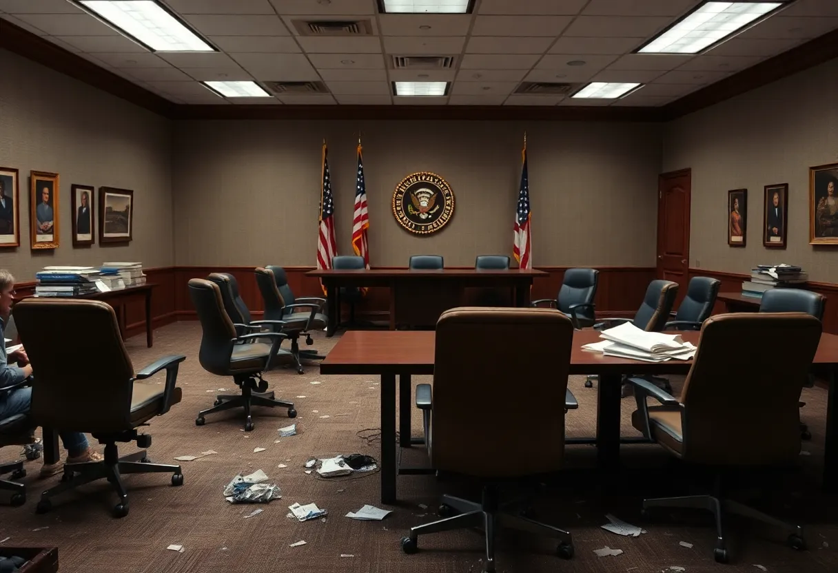 Empty office representing agency director resignations