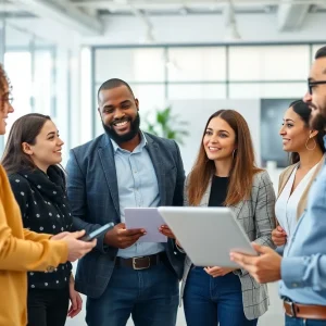 Diverse small business leaders engaged in discussion about advocacy