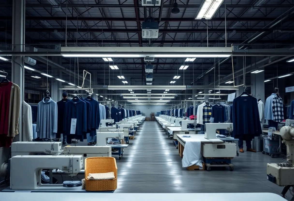 Stahls' garment manufacturing facility highlighting recent operational changes.