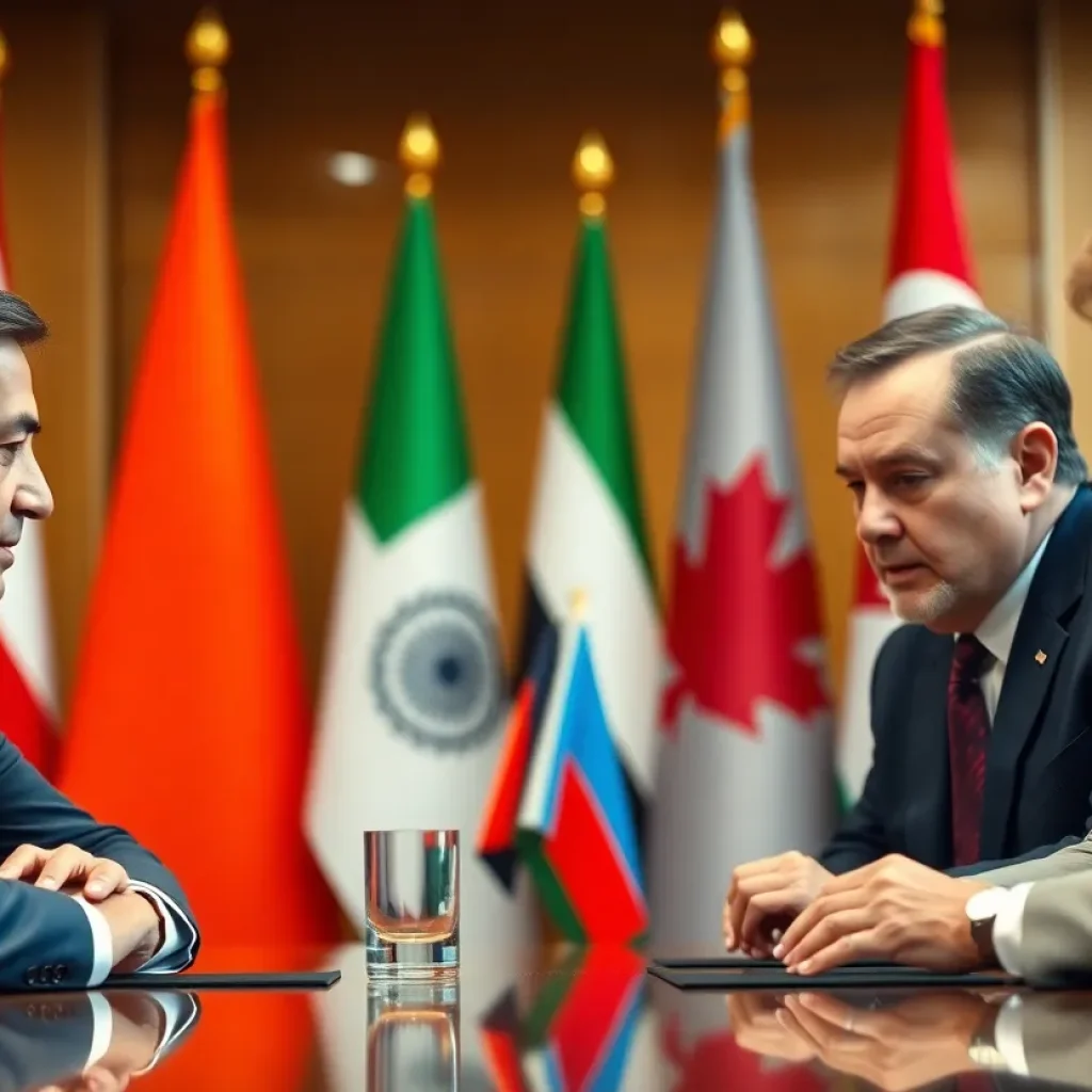 Diplomatic gathering of U.S. and China trade representatives