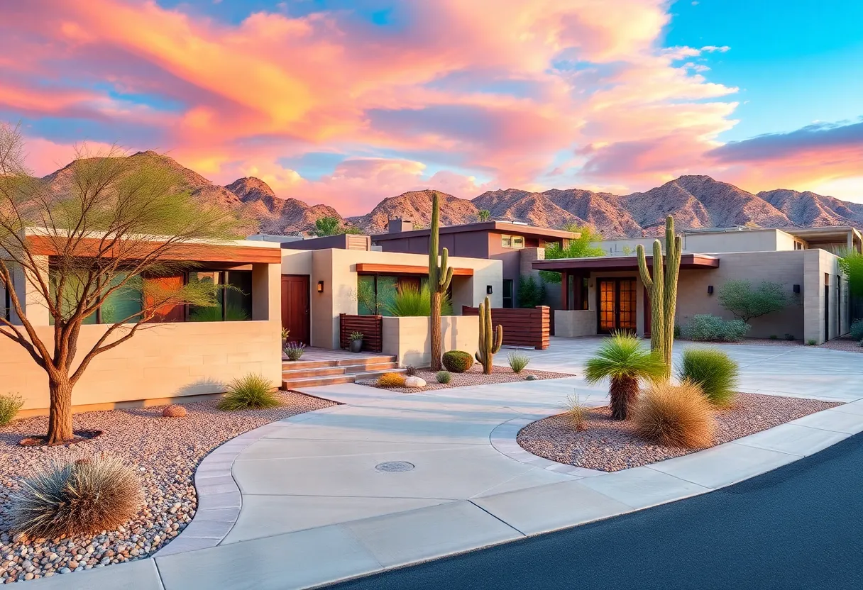 Gated community of luxury homes in North Central Phoenix