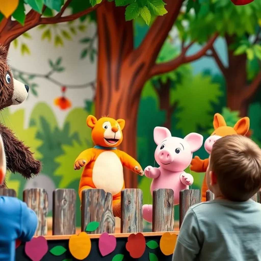 Puppet show featuring characters from Winnie-the-Pooh