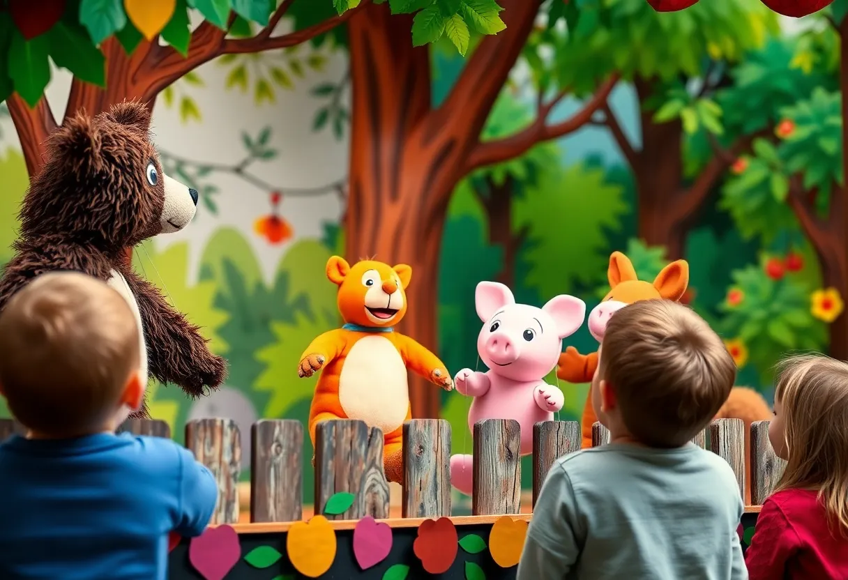 Puppet show featuring characters from Winnie-the-Pooh