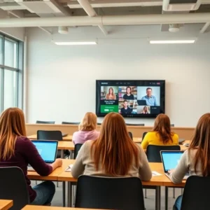 Students attending an online class at Yavapai College
