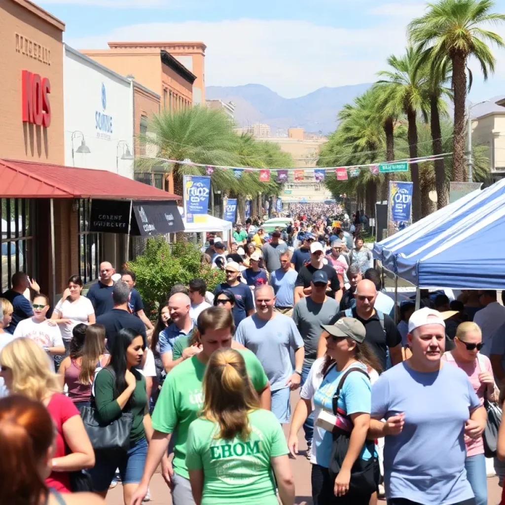 Community members celebrating 602 Day with local business promotions