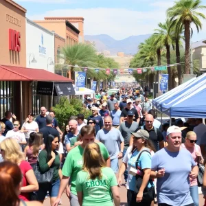 Community members celebrating 602 Day with local business promotions