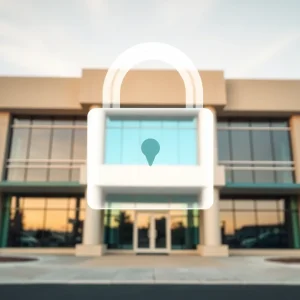Arizona Corporation Commission building with security theme