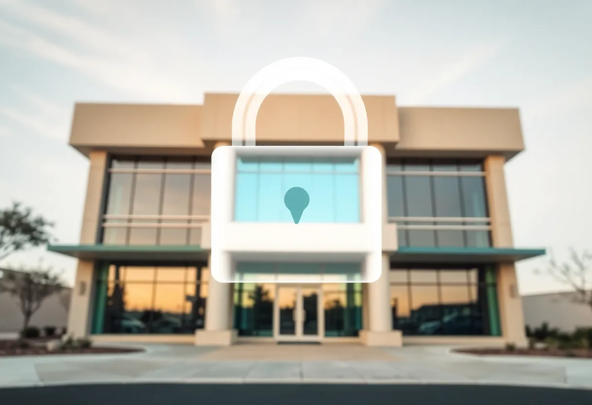 Arizona Corporation Commission building with security theme
