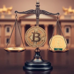 Symbolic representation of a Bitcoin reserve in Arizona government.