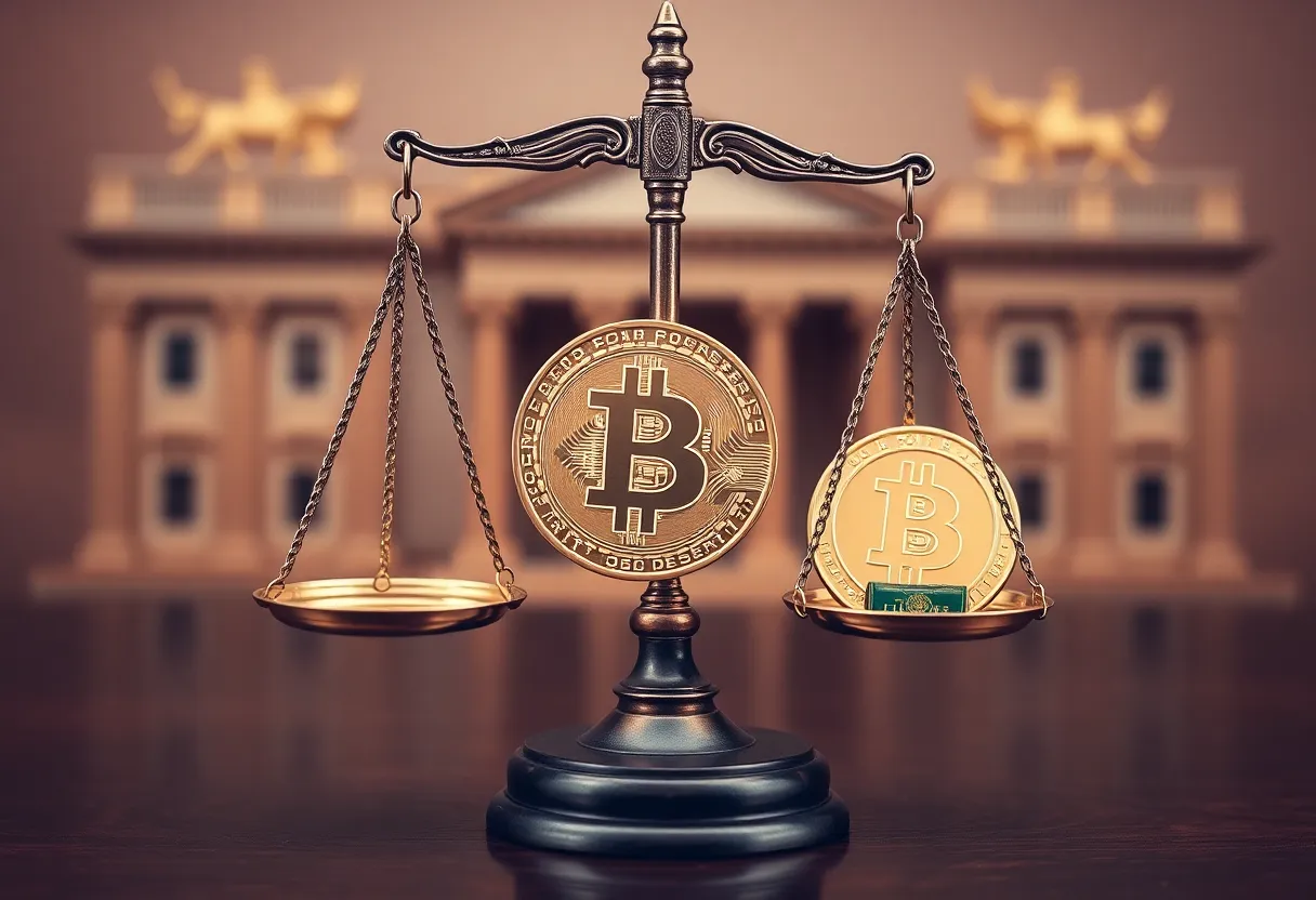 Symbolic representation of a Bitcoin reserve in Arizona government.