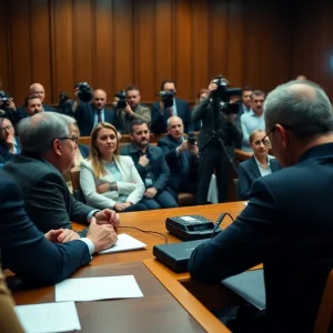Courtroom scene during Lori Vallow Daybell trial with jurors and attorneys