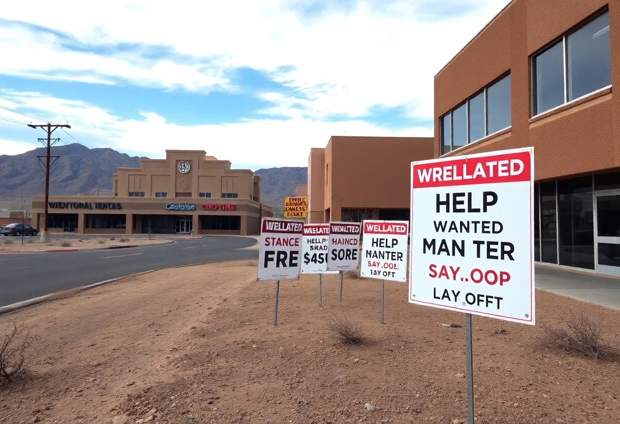 Desolate urban landscape in Arizona highlighting job losses.