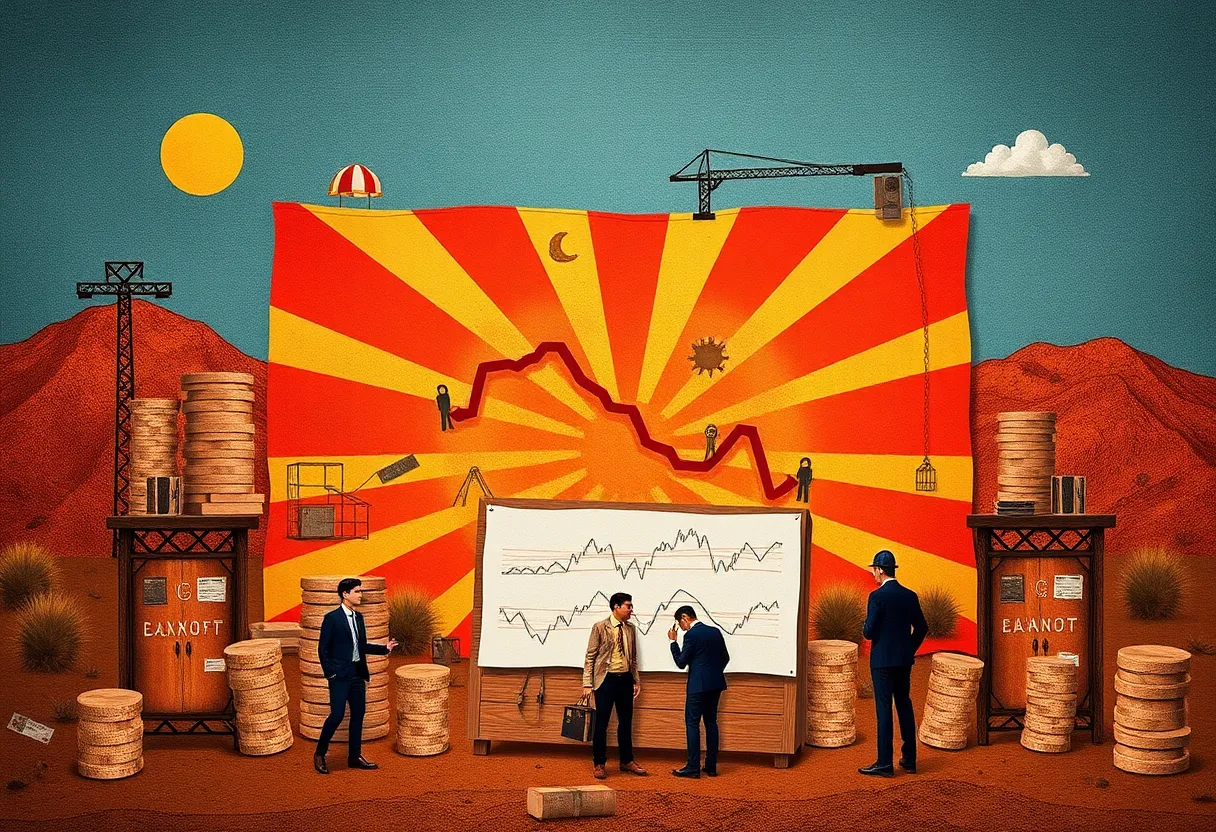 Illustration of Arizona's job market facing challenges due to layoffs and funding cuts.