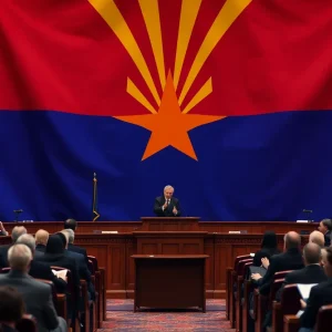 Arizona legislature in session discussing budget proposals