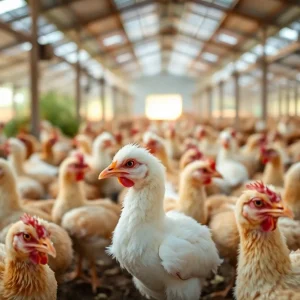 Poultry farm in Arizona with biosecurity measures in place
