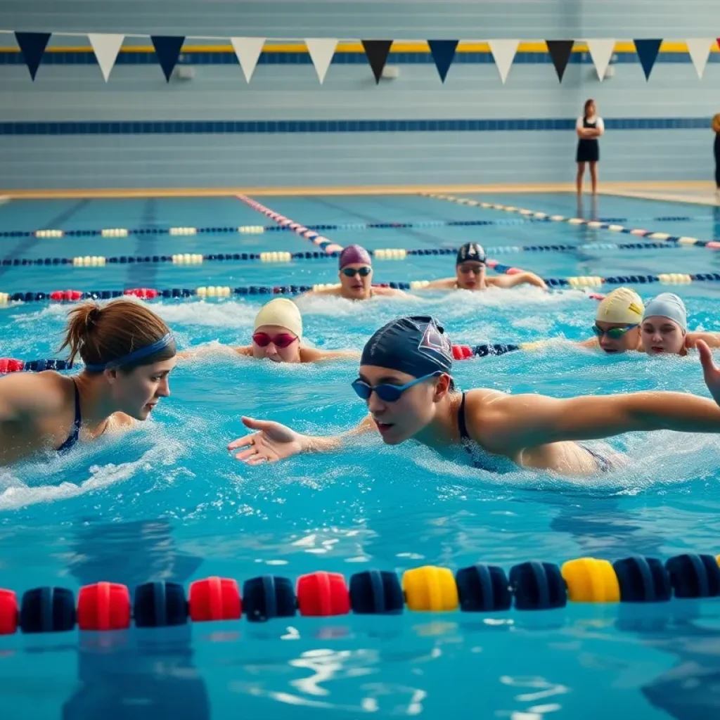 Swimmers training at ASU Swimming Program
