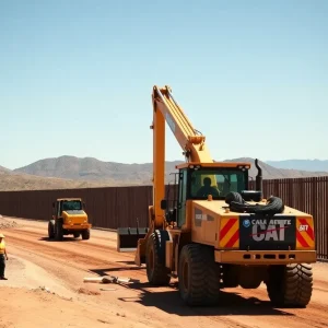 Construction of a border wall in Arizona