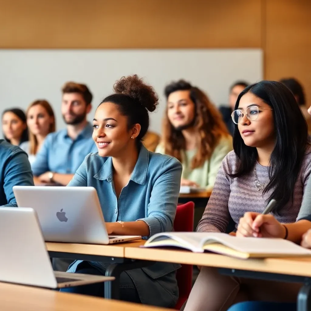 Students engaging in a classroom setting focused on associate degree programs