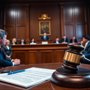 Courtroom during the trial of Lori Vallow Daybell with judge and attorneys