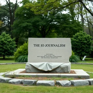 Memorial tribute to Don Bolles in a park setting