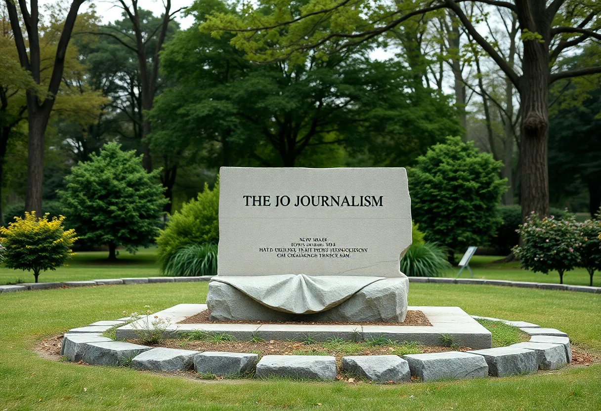 Memorial tribute to Don Bolles in a park setting