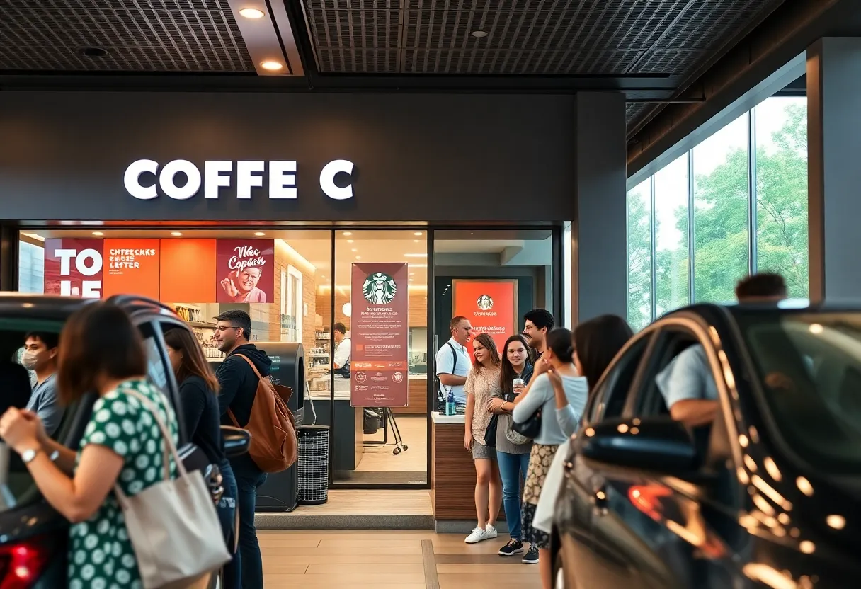 Coffee drive-thru with customers enjoying their drinks at Dutch Bros in Phoenix