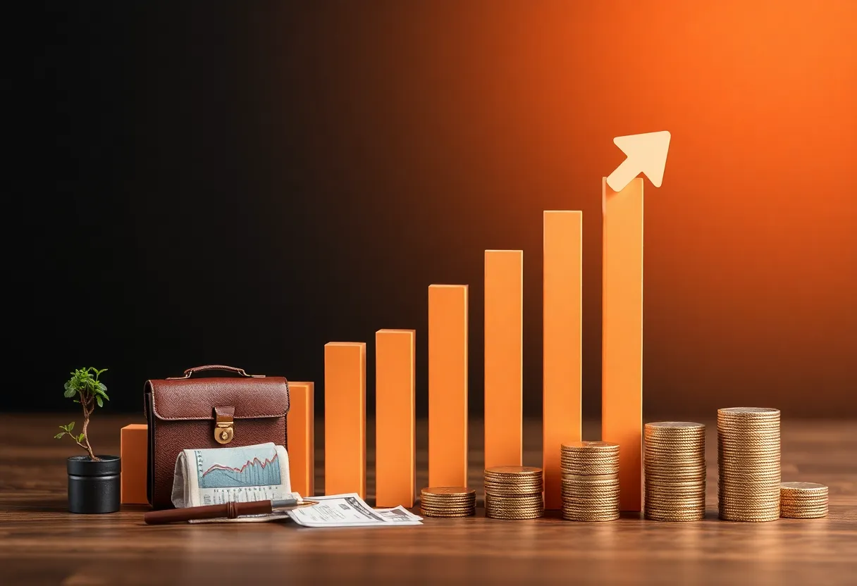 Visual representation of economic trends and interest rates