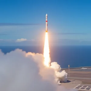 Falcon 9 rocket launching from Vandenberg Space Force Base