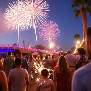 Fireworks lighting up the sky during Fourth of July celebrations in Phoenix