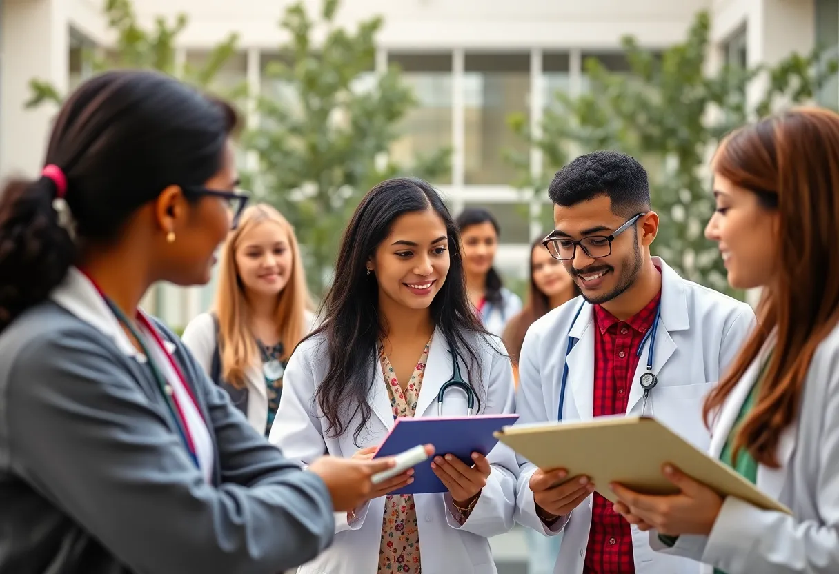 Students learning in a medical school setting at the University of Arizona