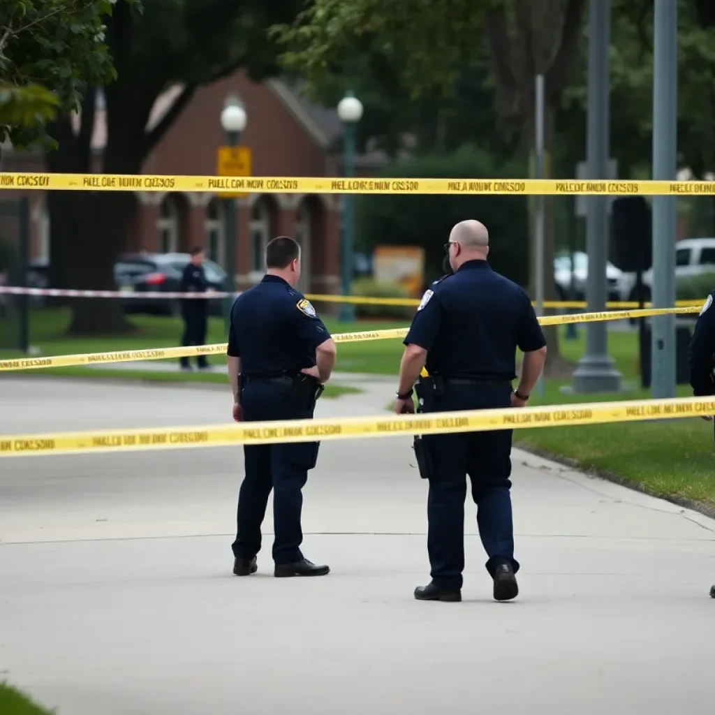 Police investigating a shooting scene at Hance Park, Phoenix