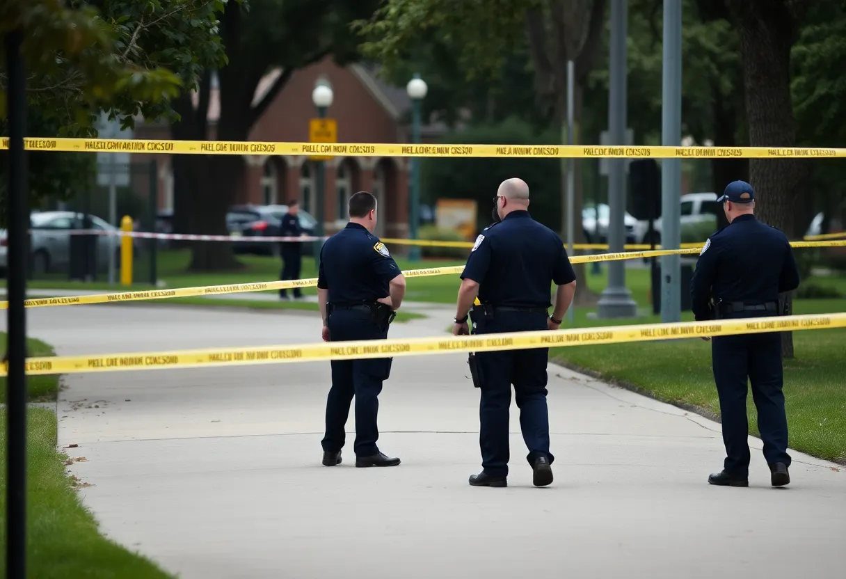 Police investigating a shooting scene at Hance Park, Phoenix