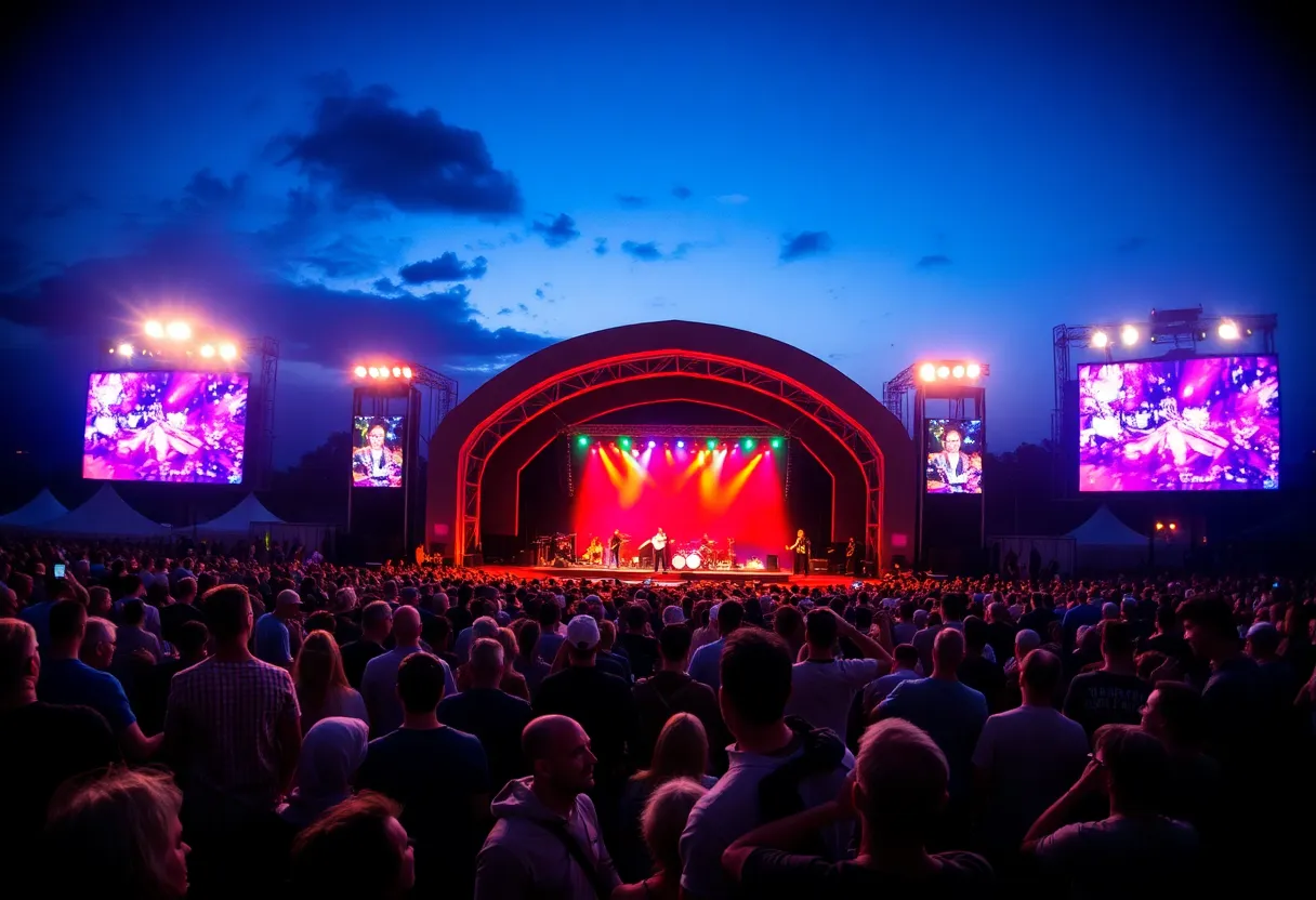 An audience enjoying a Lil Wayne concert at Talking Stick Resort Amphitheatre