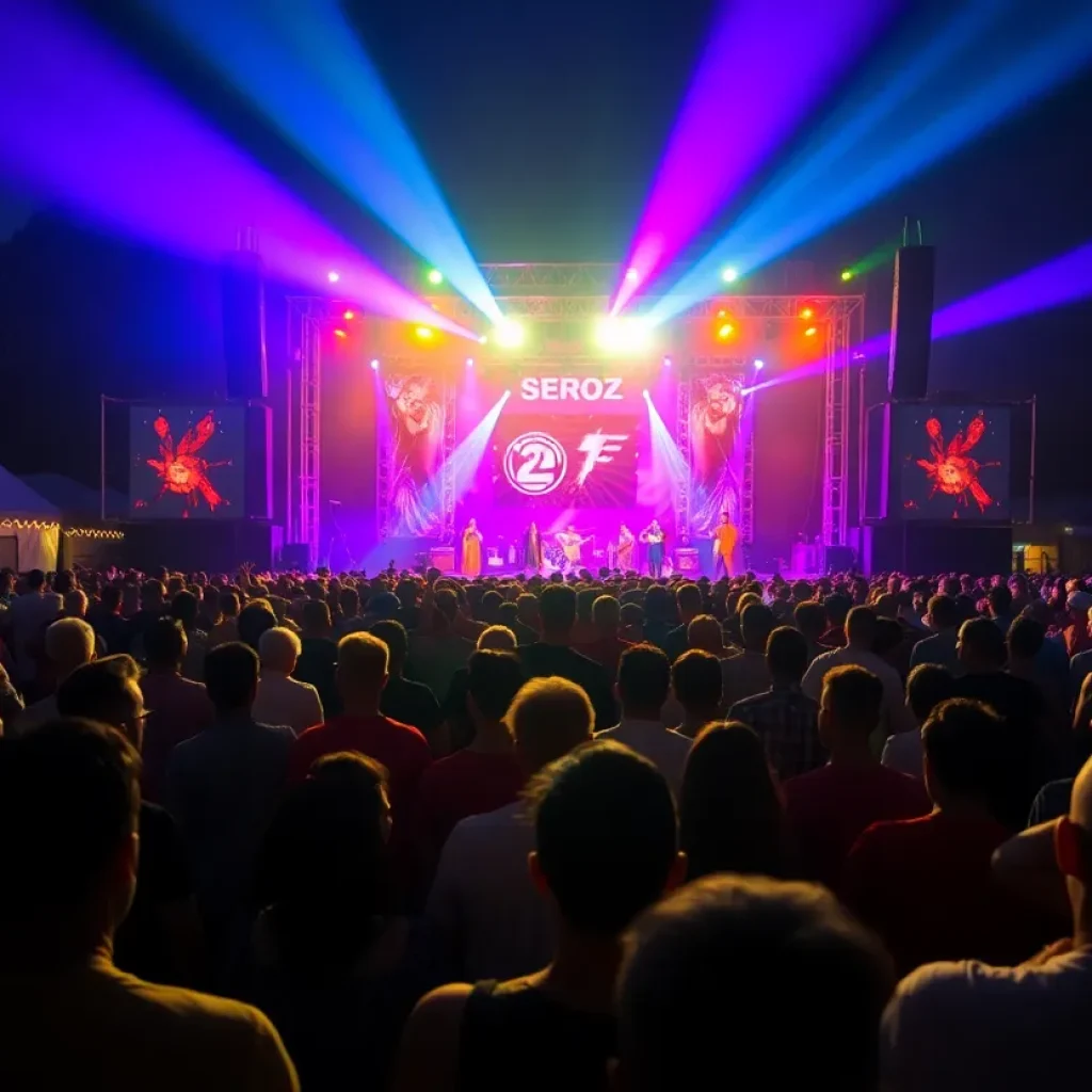 Excited audience at a live music concert in Phoenix