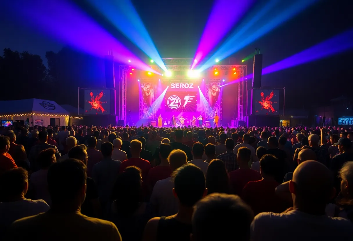 Excited audience at a live music concert in Phoenix