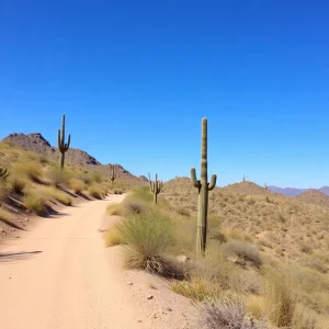 Scenic view of a hiking trail in McDowell Sonoran Preserve