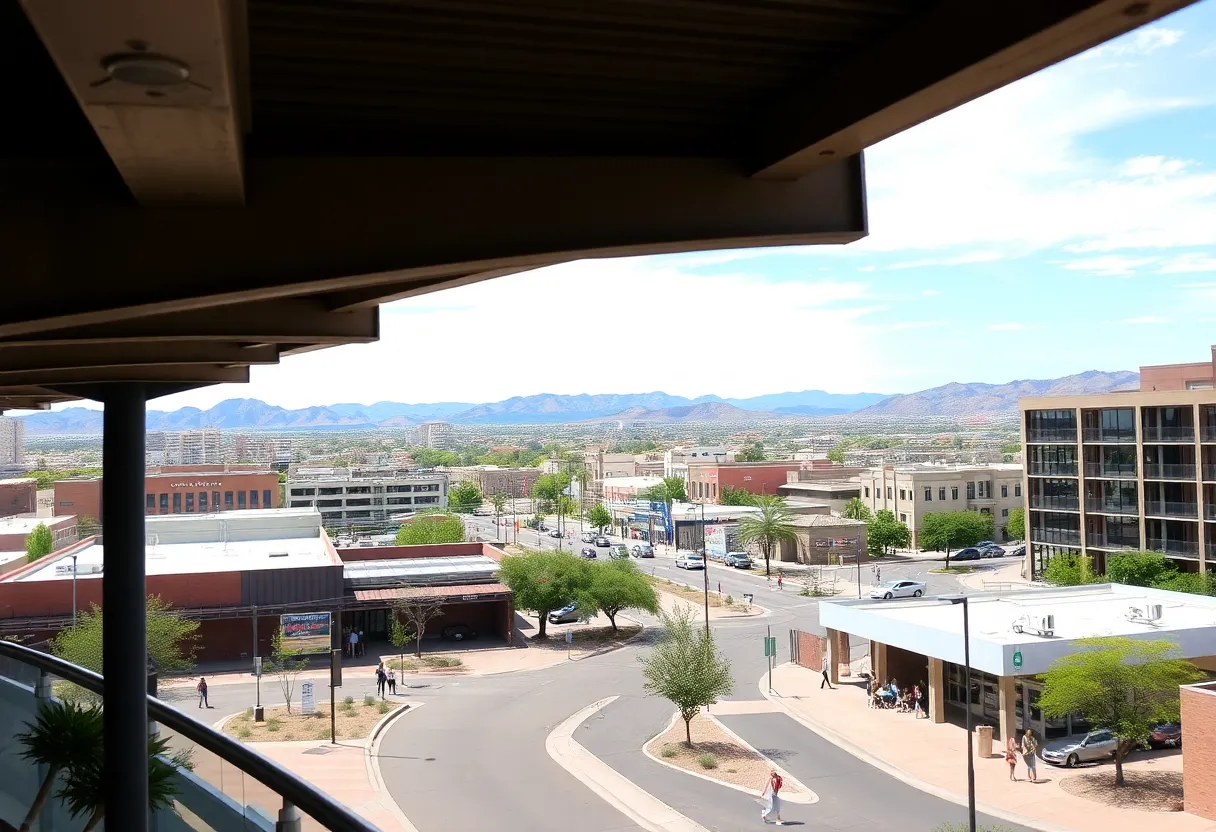 Scenic view of Mesa, Arizona highlighting urban infrastructure