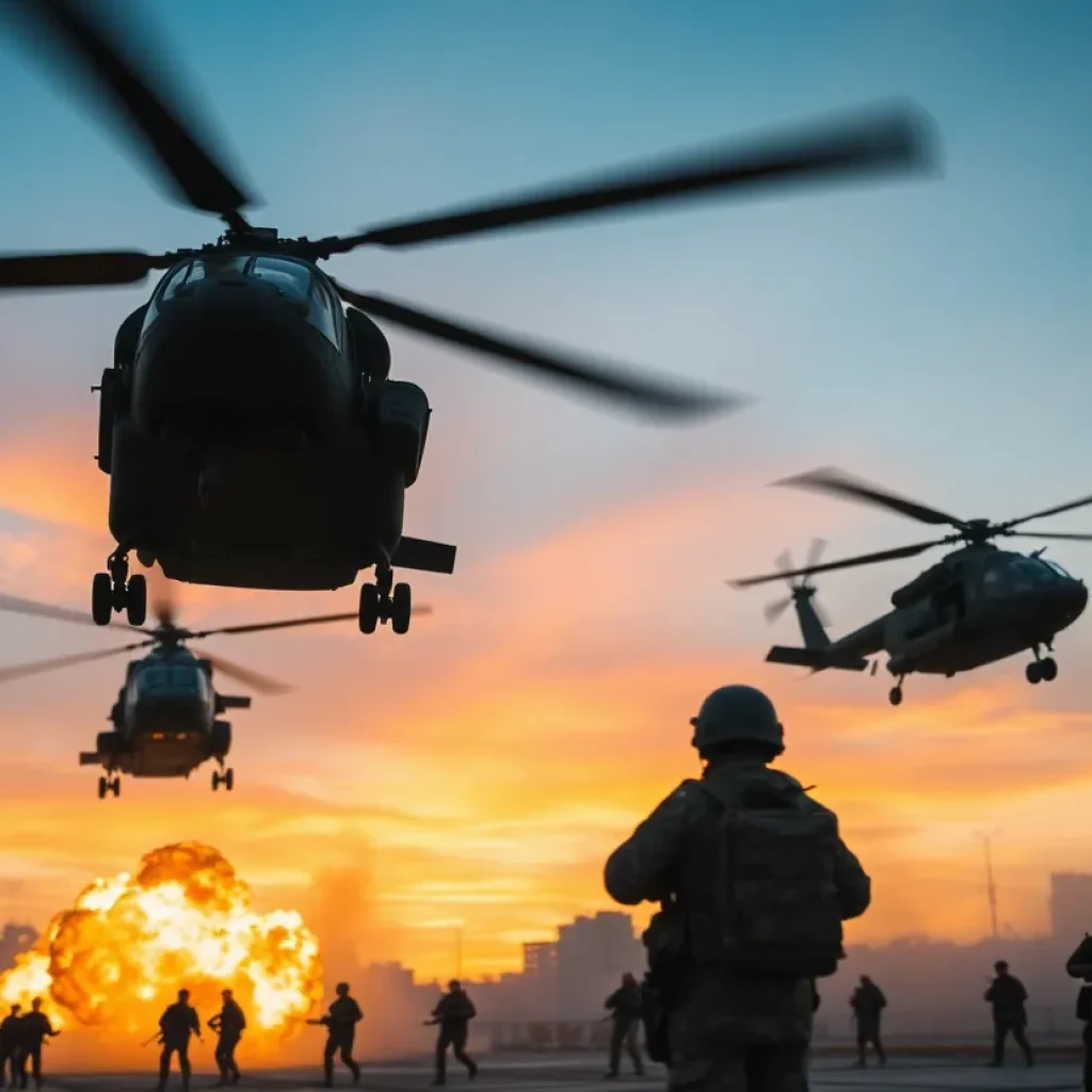 Low-flying helicopters during military training in Phoenix
