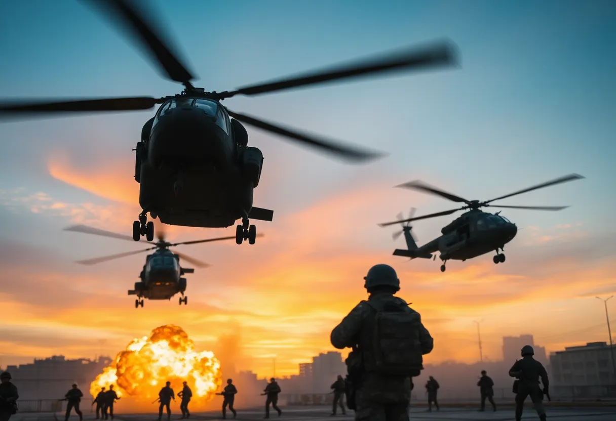 Low-flying helicopters during military training in Phoenix
