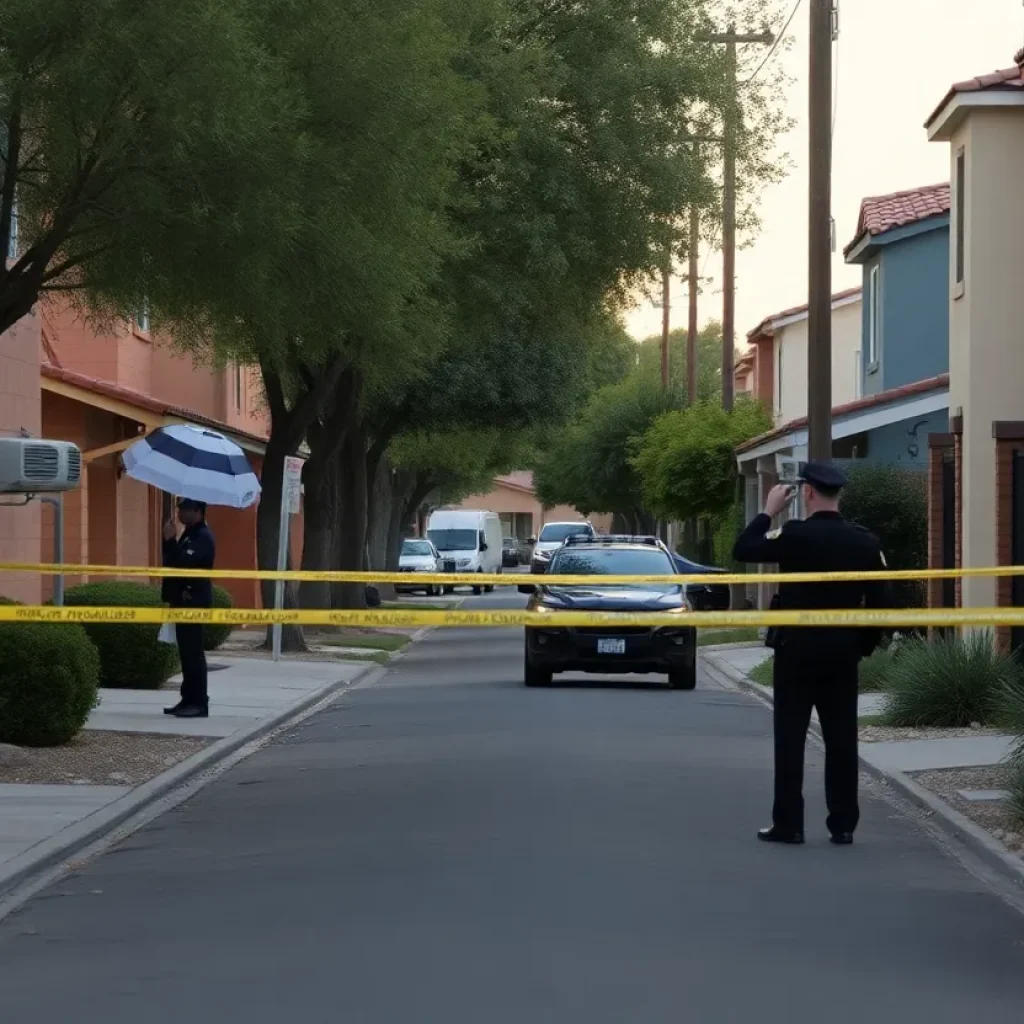 Police investigate a crime scene in a Phoenix alleyway.
