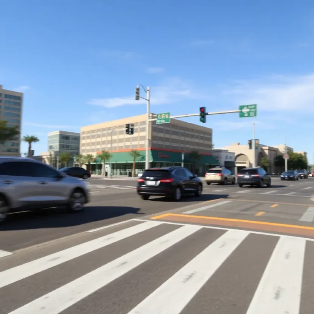 Improved crosswalk with high-visibility markings in Phoenix