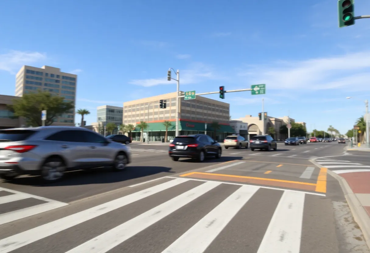 Improved crosswalk with high-visibility markings in Phoenix