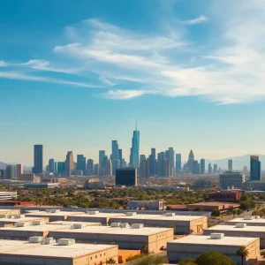 Phoenix skyline featuring new data centers